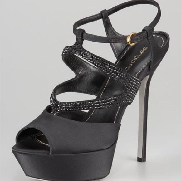 Sergio Rossi Satin Strap Platform Sandal NWT